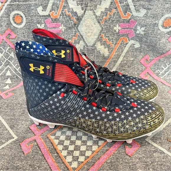 Under Armour Highlight MC TX LE Football Cleats American Flag Print Men's 12 - Picture 2 of 9